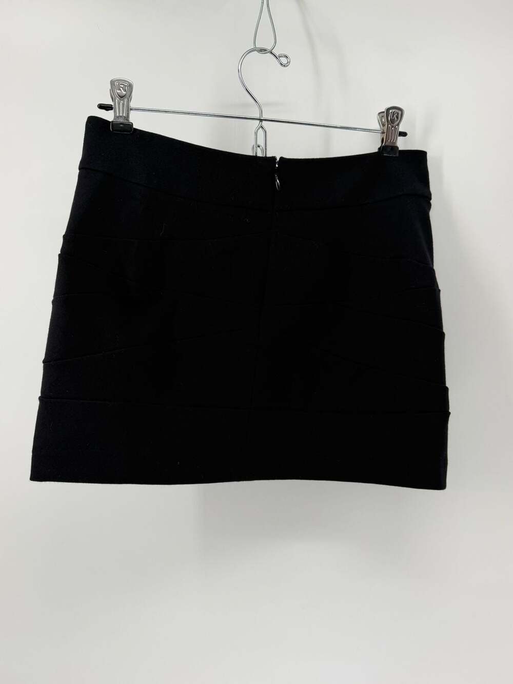 Express Size 0 Black Bandage Mini Skirt Y2K Bodycon Going Out - Picture 2 of 7